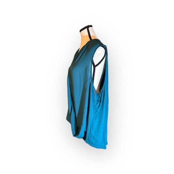 Women’s Reitmans 2X Teal Turquoise The Classics Sleeveless Wrap Chiffon Top - Picture 4 of 8